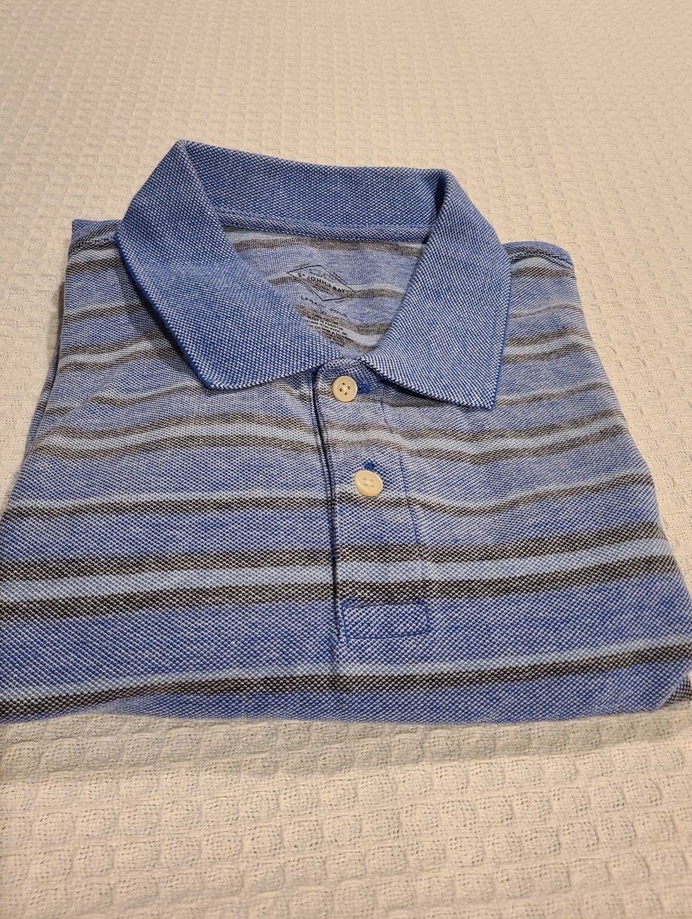 Jos. A. Bank Blue and Gray Striped Polo Shirt